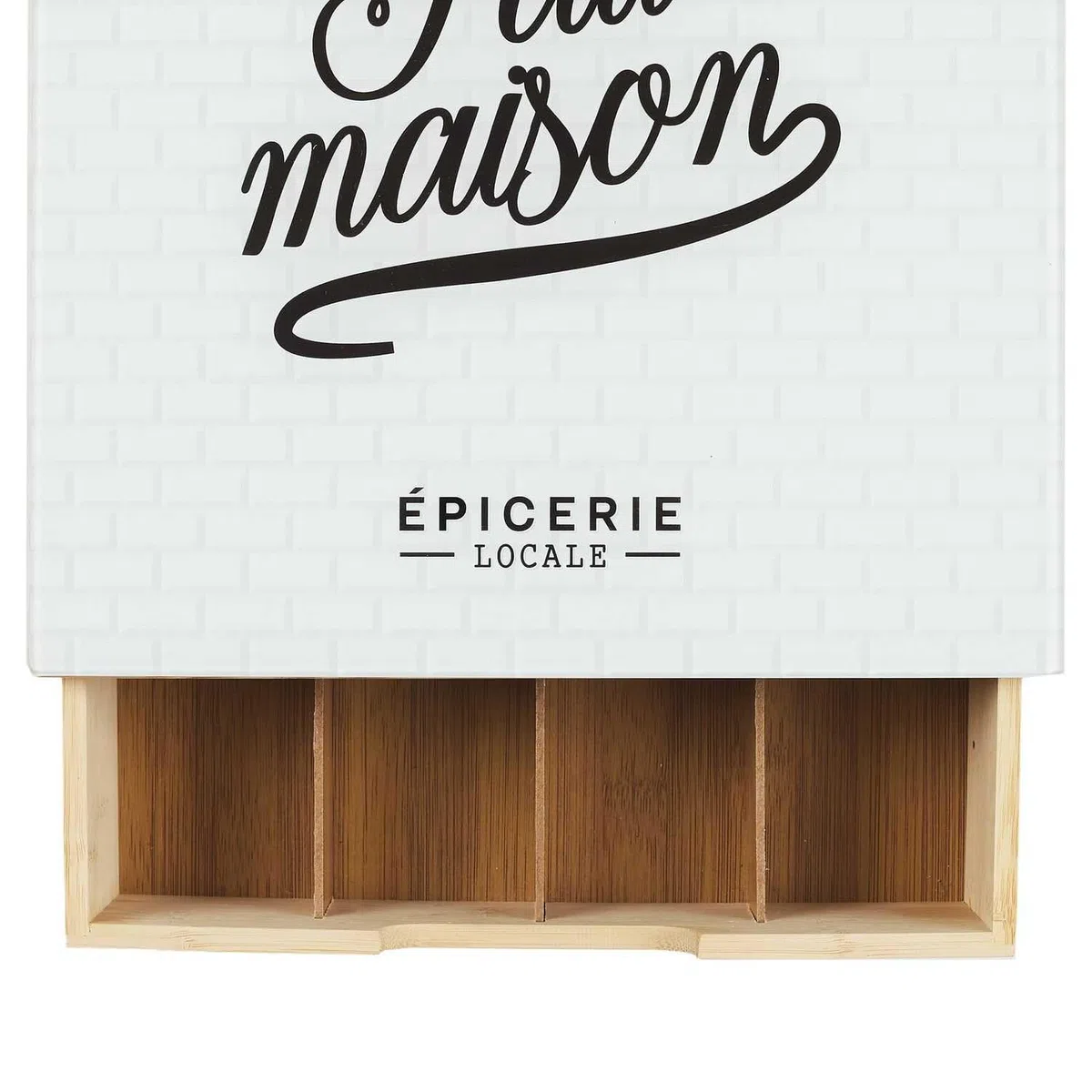 HOME DECO FACTORY - KA5953, Porta Cápsulas Cajón de Madera y Vidrio, Almacenamiento Organizado para Café y Té, Diseño Moderno, Fácil de Mantener, Dimensiones 30x10x30 cm, Color Marrón y Blanco