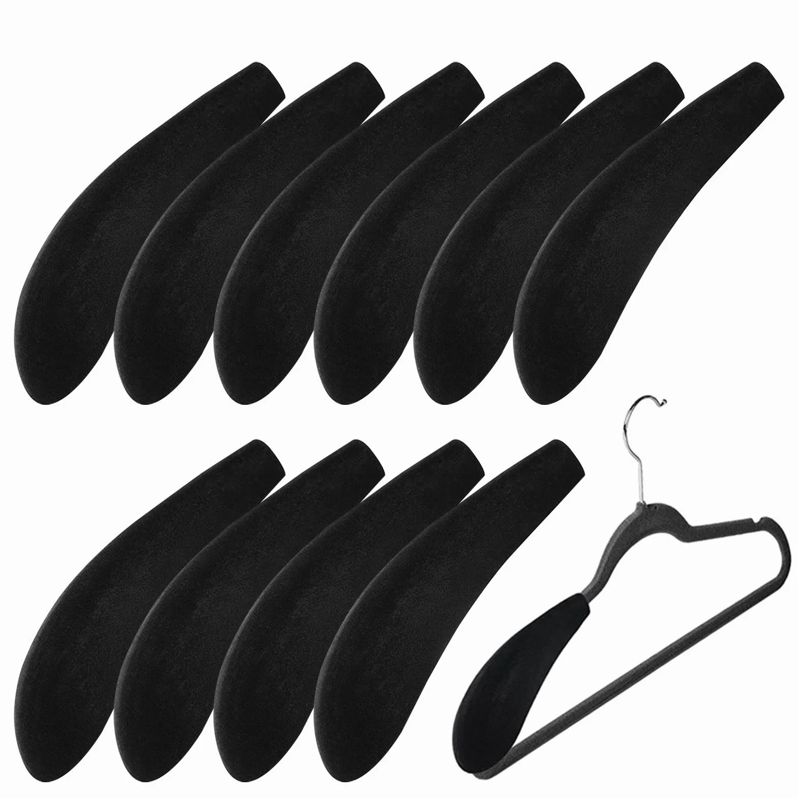 10/20 Percha de espuma moldeadora de hombros, accesorios de almohadilla moldeadora de perchas, almohadillas de terciopelo antideslizantes para colgar suéteres