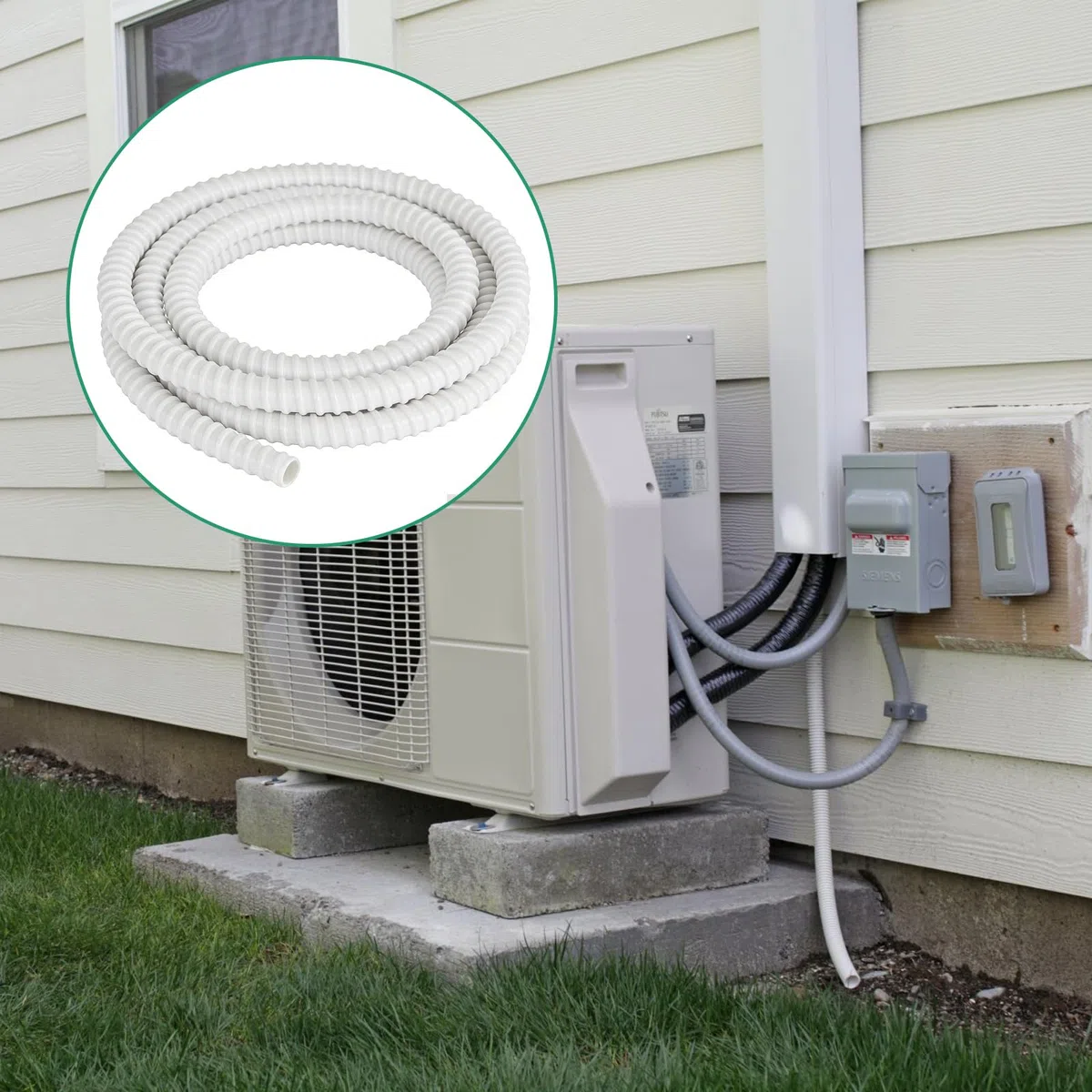 CPROSP Tubo Desague Aire Acondicionado Ø16mm (5m) de PVC, Manguera de Condensado para aire Acondicionado, Resistente a los Rayos UV, Flexible y Cortable a Medida