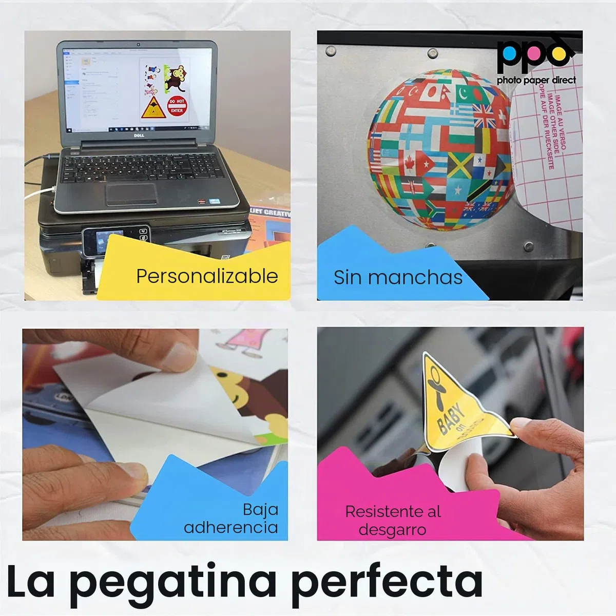 PPD Inkjet - A4 x 20 Pegatinas de Vinilo Autoadhesivo Mate Imprimibles de Grado Comercial - Calidad Fotográfica y A Prueba de Desgarro - Para Impresora de Inyección de Tinta - PPD-38-20