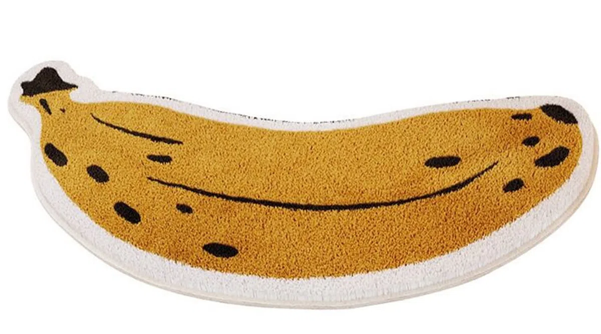 Alfombra de baño de plátano para baño, antideslizante, bonita alfombra de baño absorbente en forma de fruta, alfombra de ducha de felpa lavable para habitación de niños (plátano)