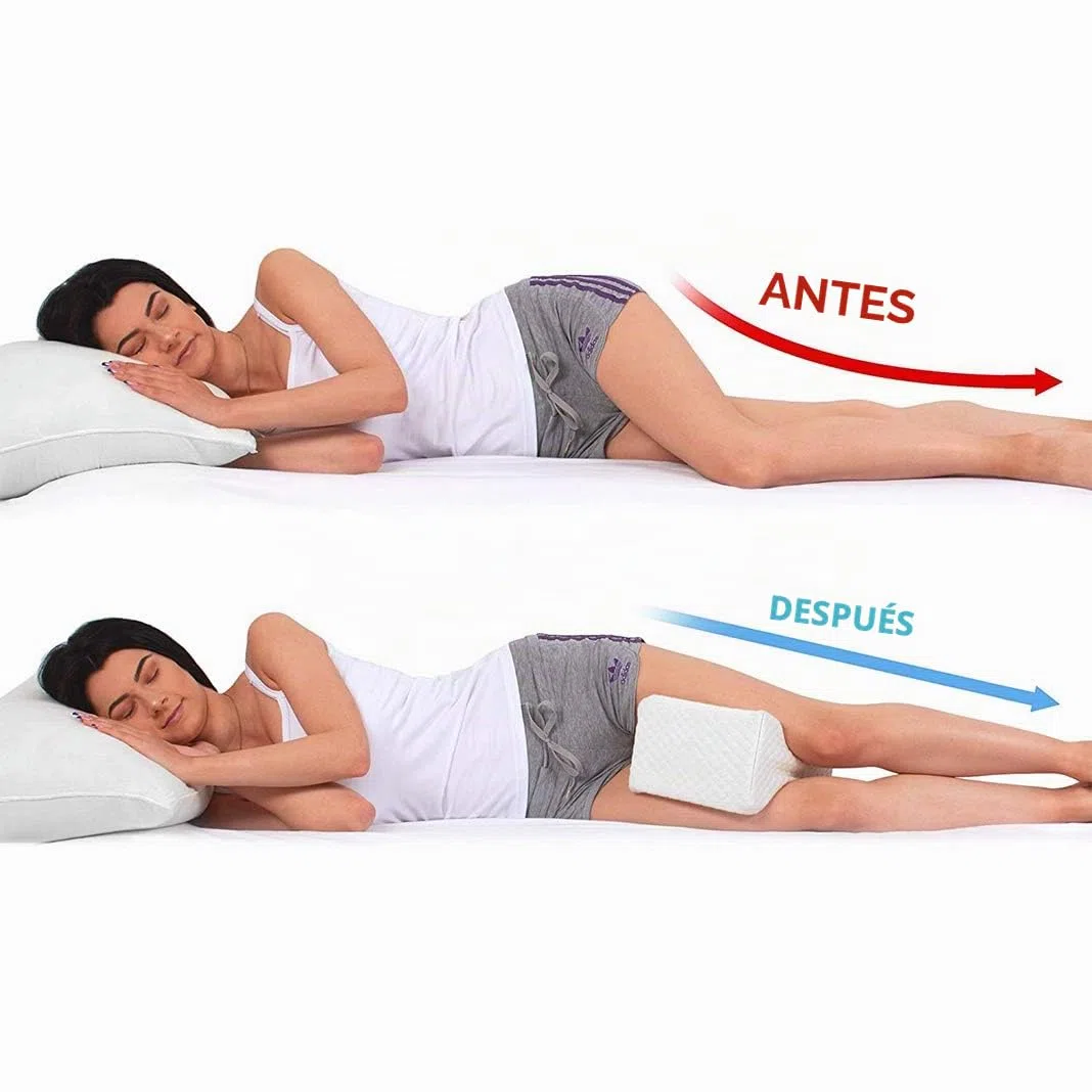 Dioxide Almohada Piernas Dormir, Almohada para Piernas Extraíble Cojin para Dormir Entre Las Piernas para el Alivio del Dolor Piernas Caderas Laterales para Dormir (Blanco)
