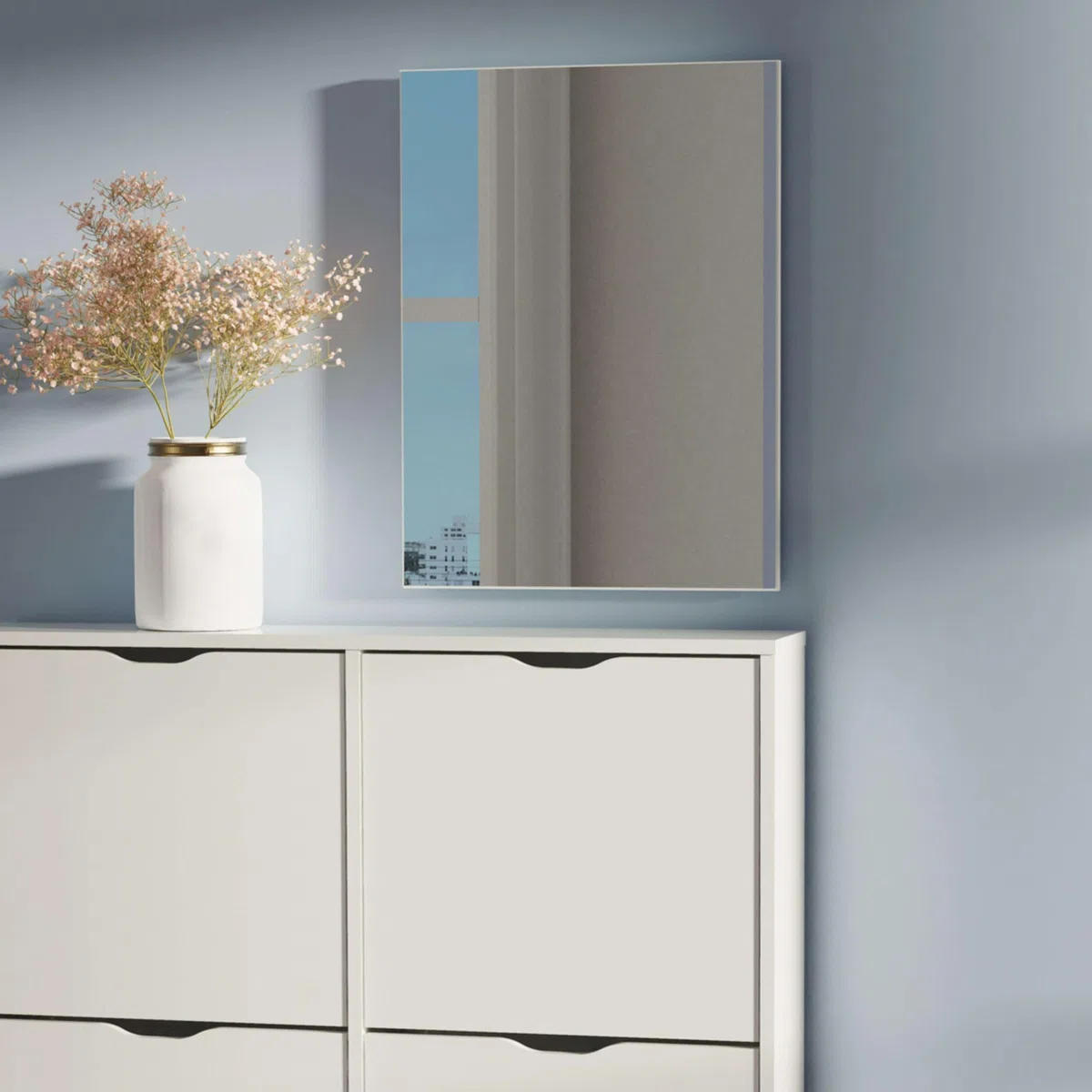 MUEBLES PITARCH | Espejo Baño, Espejo Recibidor de 60 cm x 44 cm, Espejo de Pared Horizontal o Vertical
