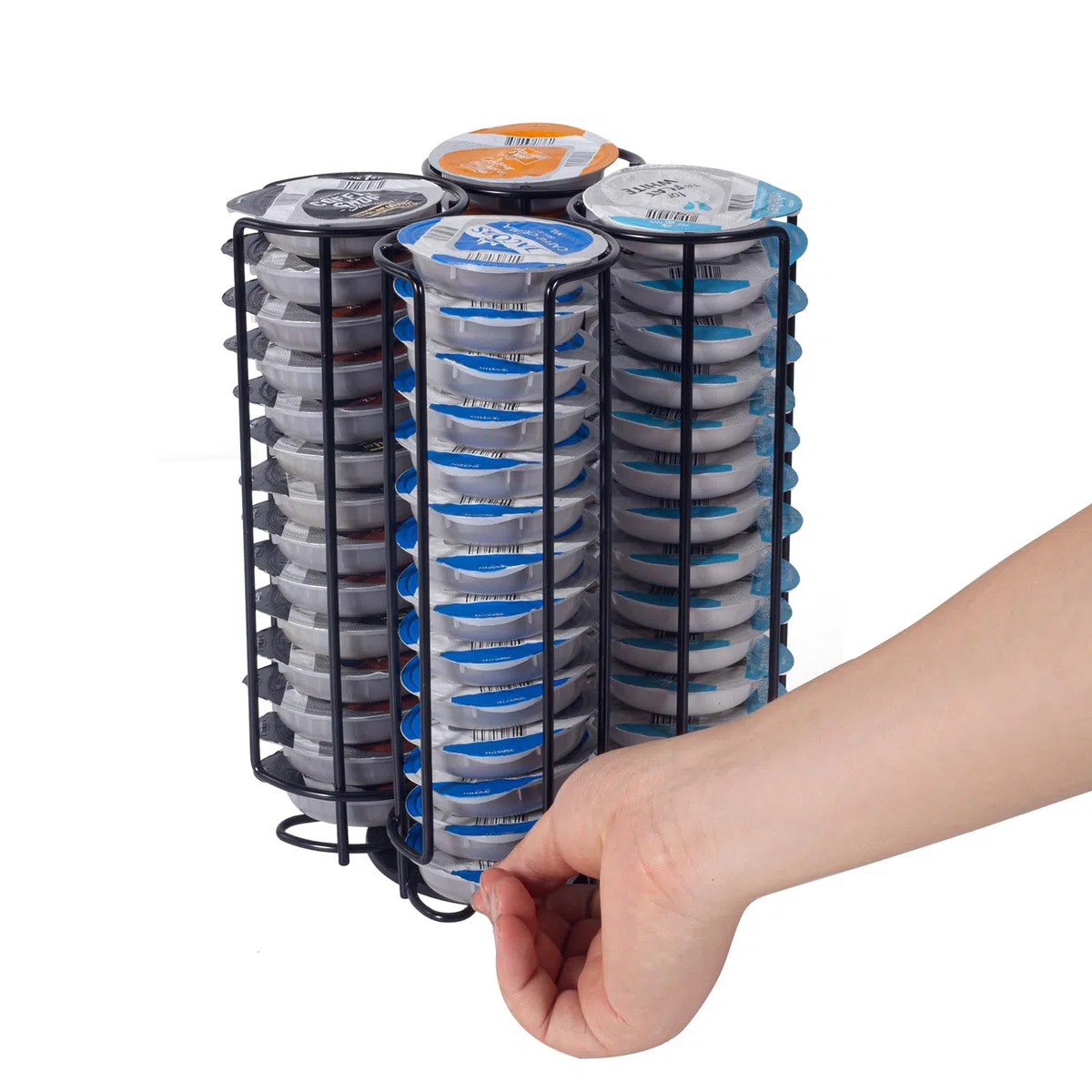 Soportes para Cápsulas Compatible para Tassimo,Porta Capsulas de Café,Dispensador Capsulas,Organizador de Almacenamiento de cápsulas de café,360 ° Giratorio,Negro.