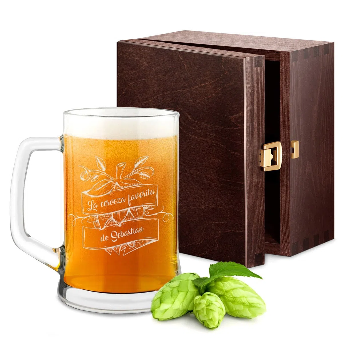 Maverton - Jarra De Cerveza Personalizada - Regalos San Valentin Hombre - Regalos Originales Para Hombre - Perfecto Para Padre Abuelo Marido Beer Lover - 500ml Con Grabado