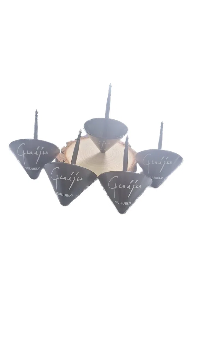 Pack 5 Recogedor grasa jamón-cono antigoteo-pincho para jamones-Fabrica Salamanca-Marca Guiju.