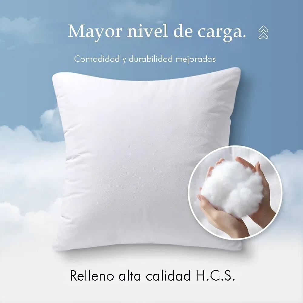 JVR | 2 Rellenos de cojin 50x60 para Cojines Decorativos de sofá y Cama – Pack 2 Rellenos cojin Tamaño 50x60 Suaves y mullidos para renovar Fundas de cojín y Dar más Confort