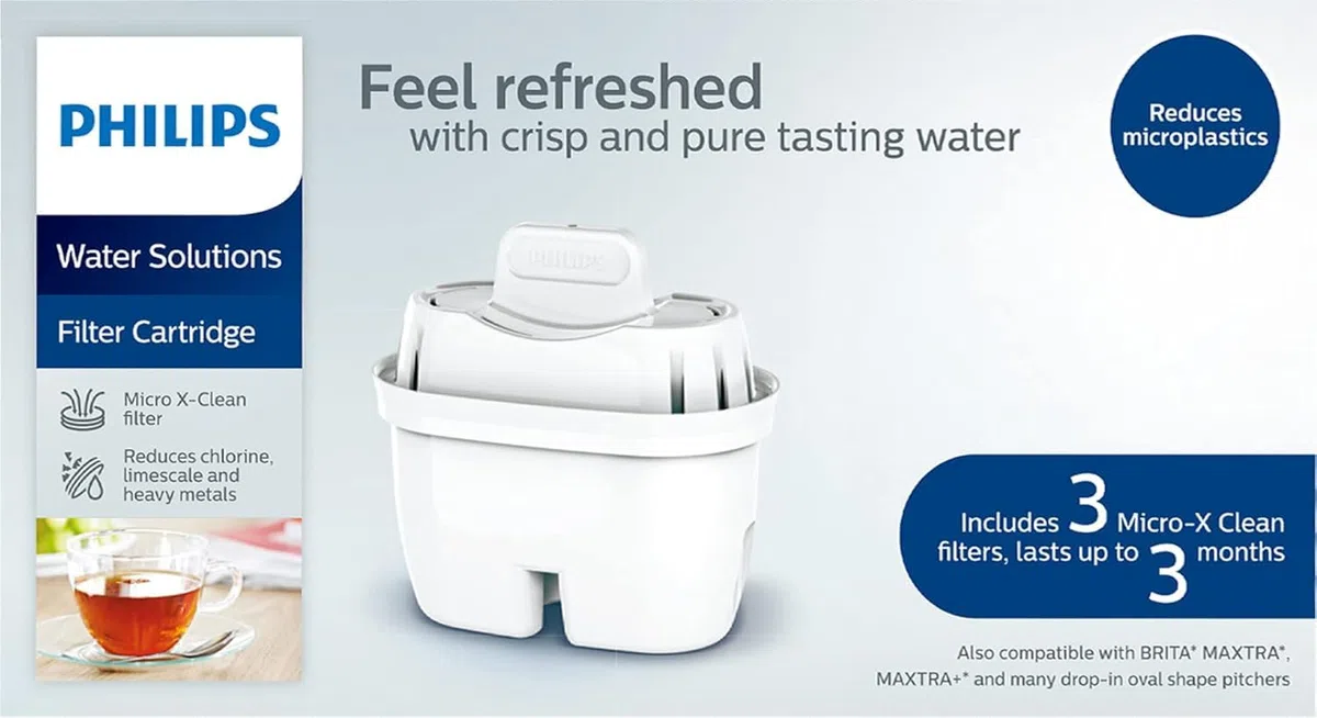 Cartouche filtre à eau Philips Pack de 3 filtres pour carafes filtrantes Philips gamme Mayflower