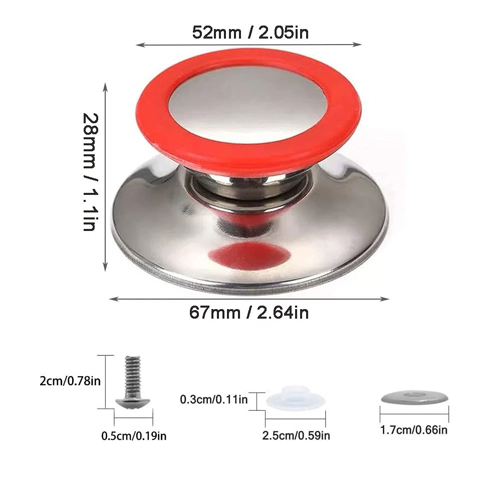 Perilla de Reemplazo de Tapas, 4Pcs Asa para Tapas de Ollas de Cocina, Tapa de la Olla Cubierta de la Manija, Manija de la Perilla de la Tapa, para Pomo, Utensilios de Cocina (4 Colores)