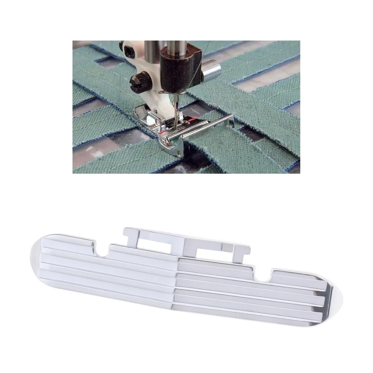 OTOTEC Prensatelas para cremallera estrecha 4125657-45 compatible con Husqvarna Grupo vikingo 1-8 Y modelos D Pies de cremallera estrechos de metal plateados