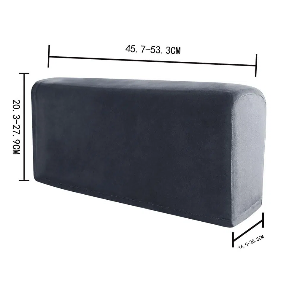 Funda elástica para reposabrazo de sofá, paquete de 2 fundas extraíbles (color gris poco profundo)