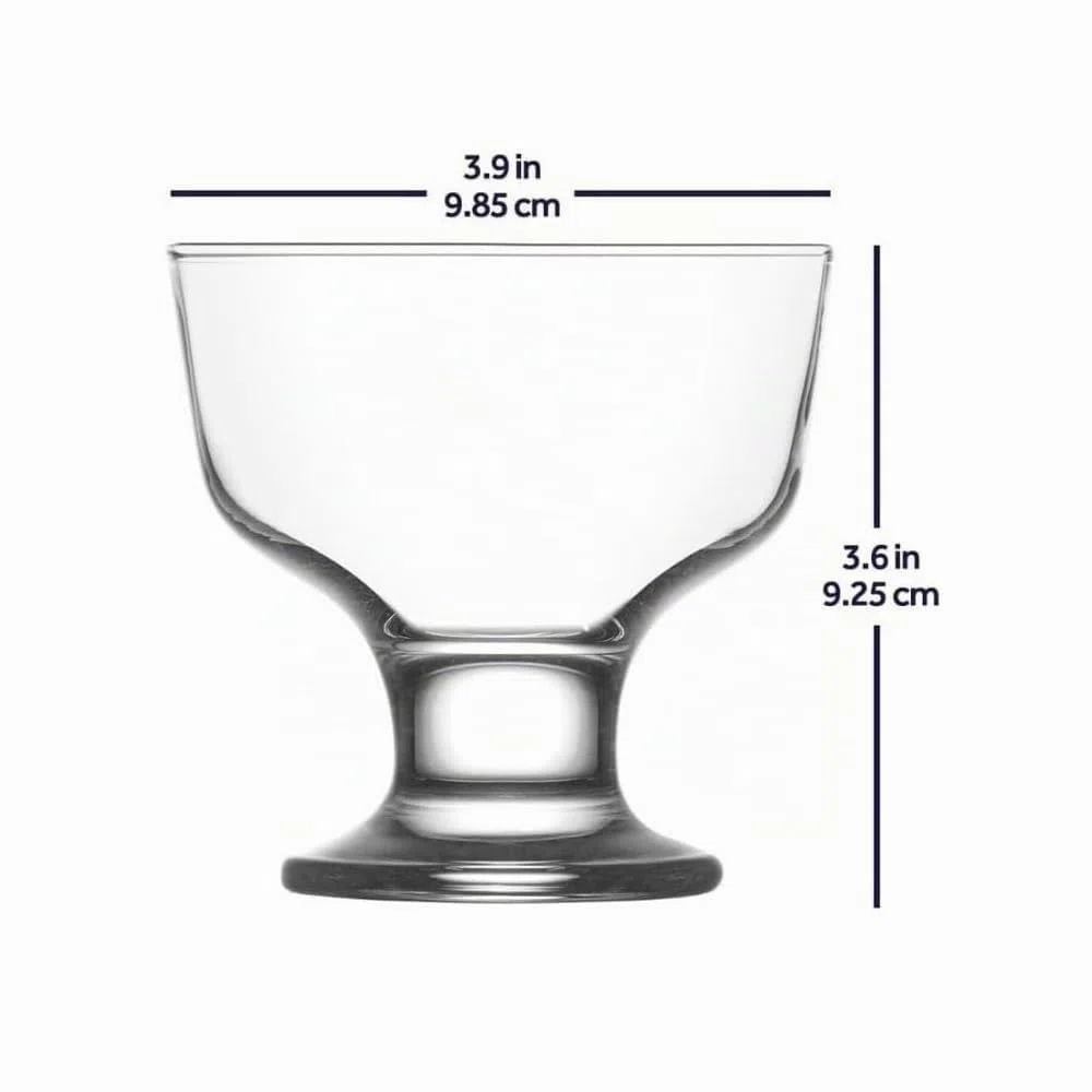 NORDIC SCHILLER Juego de 6 cuencos de helado modernos de cristal con pie, 285 ml, 100% libres de burbujas, cuencos de postre, vasos de helado, vasos de postre con pie, copas de helado