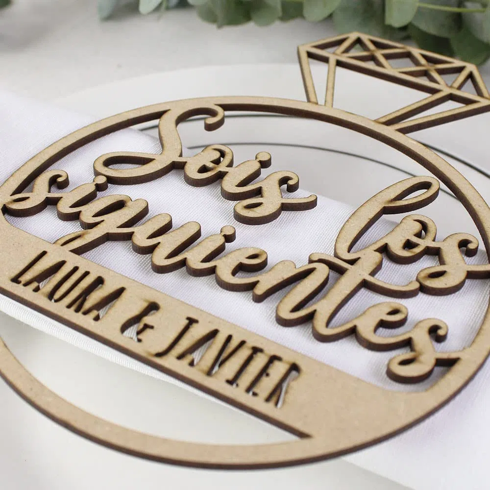 Genérico Anillo de Madera Personalizado Sois los Siguientes para Inivitados Boda