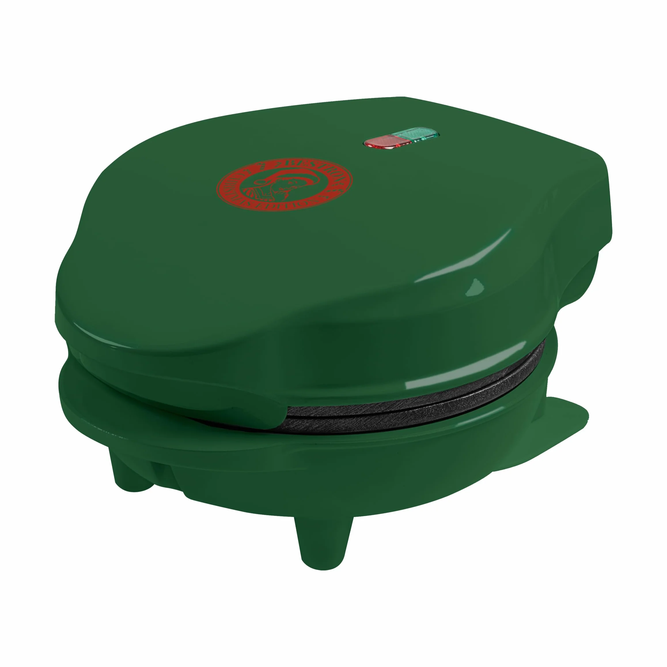 Bestron Mini Gofrera, Christmas Edition, Edición Limitada, Waffle Maker con revestimiento antiadherente, ideal para Navidad, fiestas o como regalo, tamaño del waffle: 10 cm, Color: verde mate