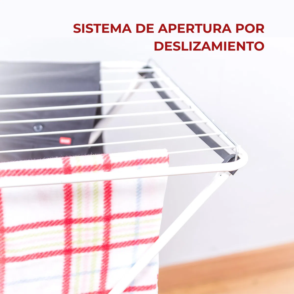 Tendedero de Ropa Plegable Sin Alas de Acero Blanco con Superficie de Secado 10m - Ligero y Compacto con Patas Antideslizantes con Fácil Plegado para Pequeños Espacios - Fabricado en Europa