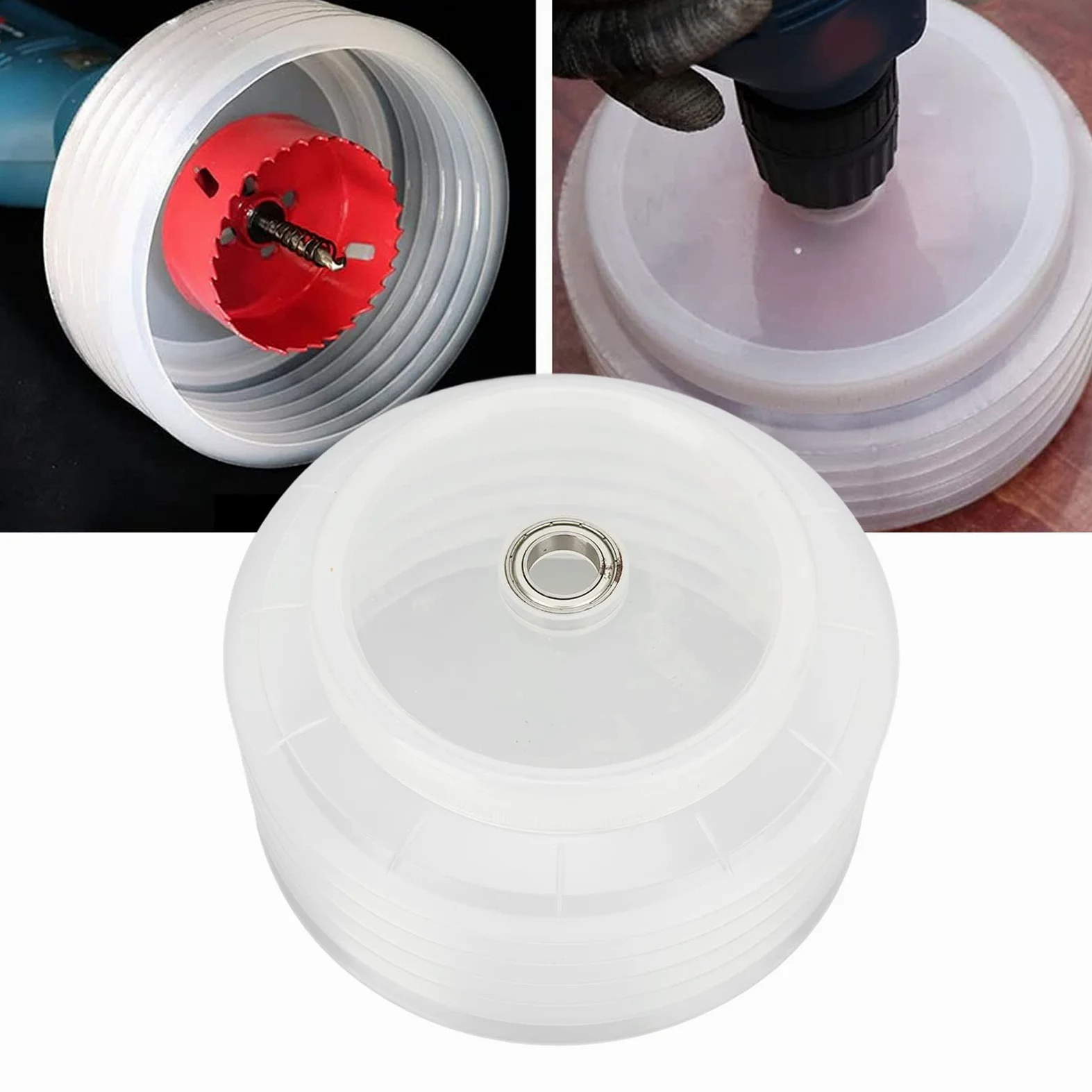 Taladro Cubierta Antipolvo Agujero Sierra Aspiradora Silicona Elástica A Prueba De Polvo Transparente Extraíble Duradero Estable Para Trabajadores De Limpieza De Techo (Diámetro aplicable: 16cm)