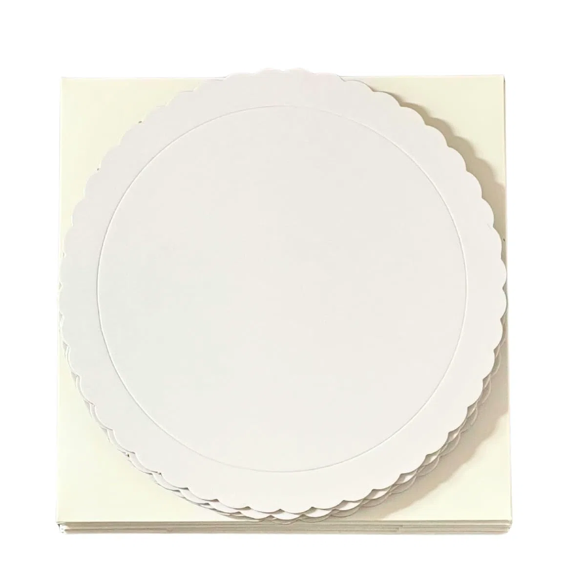 Decoraciondulce - Pack de 5 Bases Extrafuertes de 30cm x 3mm y 5 Cajas para transportar tartas de 30.4 x 30.4 x 15cm de altura… (Blanco)