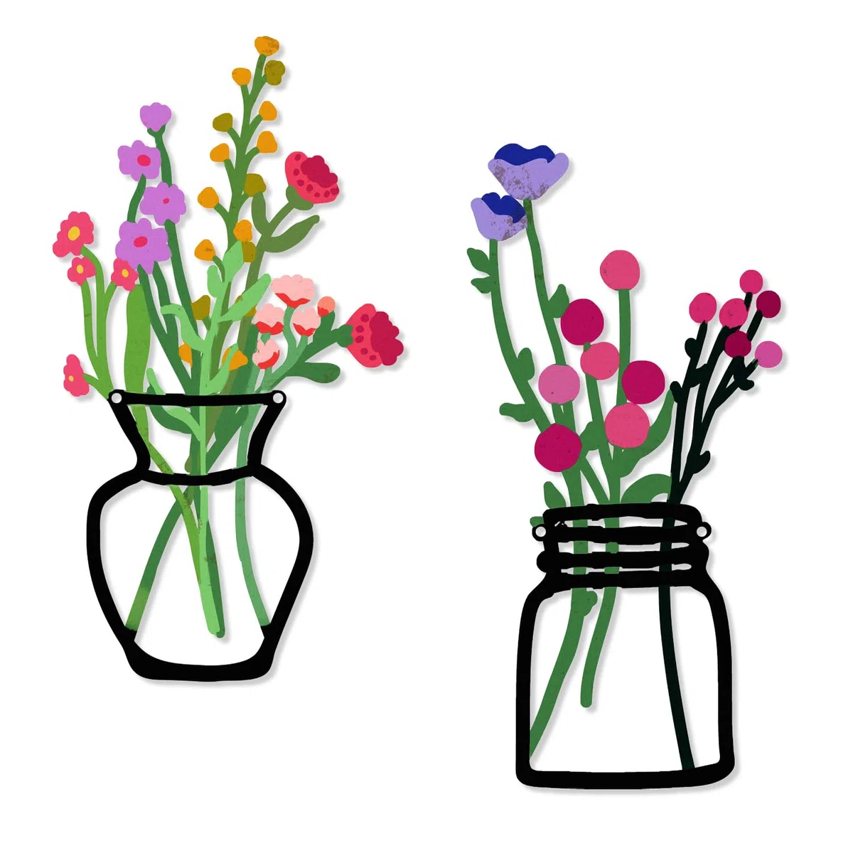 2 pcs de flores de metal de pared Artes Decoración rústica de granja Cuarto de baño Decoración de la pared Decoración de la pared del comedor Decoración minimalista Regalos de inauguración de la casa