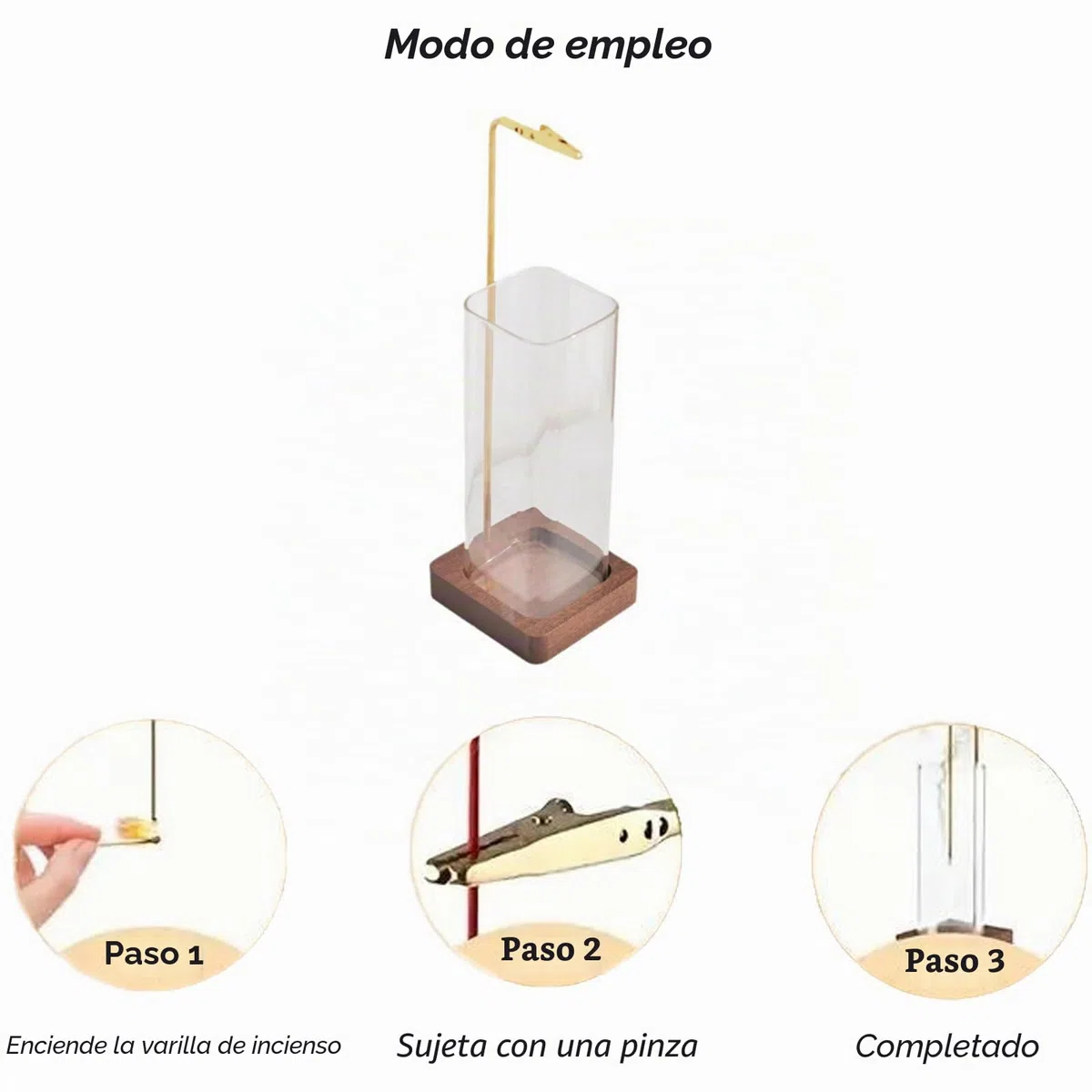 Quemador de incienso, soporte de incienso de madera para atrapa cenizas, quemador de incienso invertido para oficina en casa, yoga, meditación, Zen