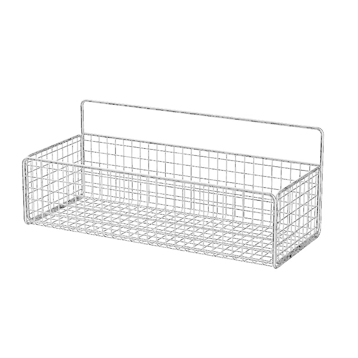 Nikou Cocina colgar rejilla de pared cesta montado en la pared perforación para la pared cestas cestas del dormitorio (blanco)