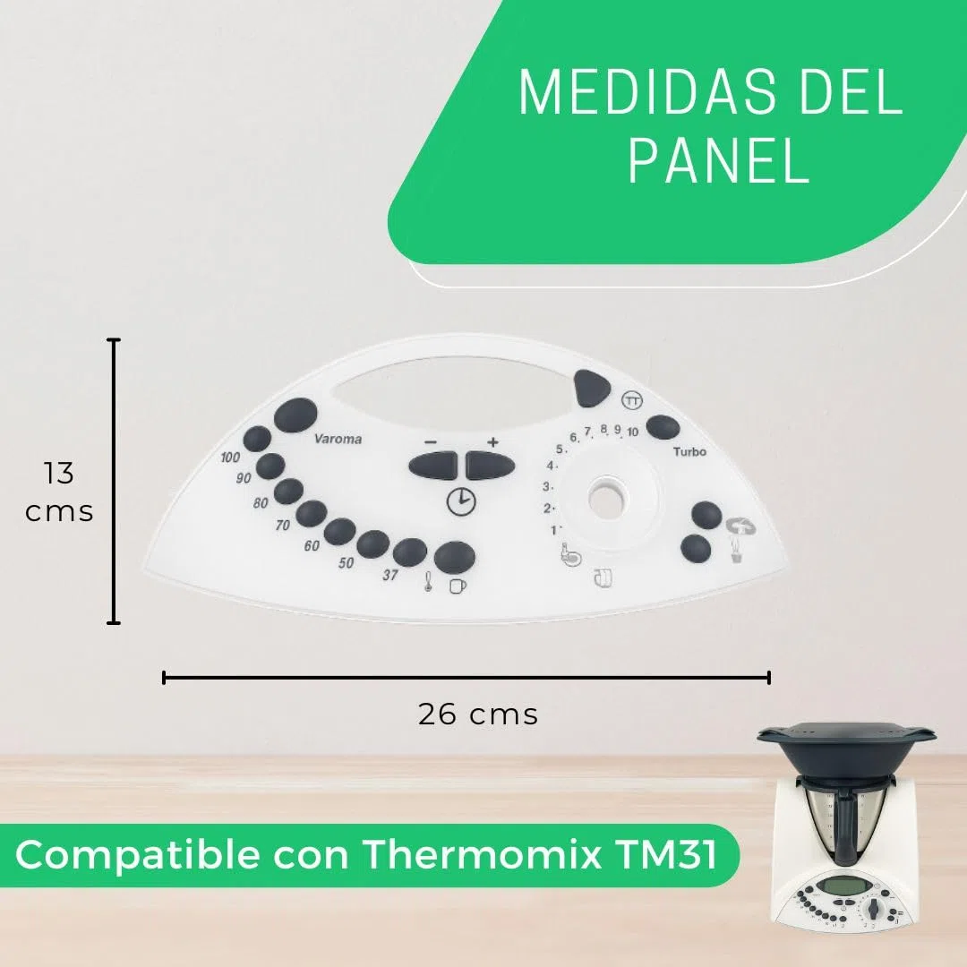 Botonera Thermomix TM31 | Panel Frontal Completo con Teclado de Membrana | Repuestos, Accesorios de la Thermomix TM31 y Thermomix TM31 Recambios | Bimby (Incluye E-Book 60 Recetas)