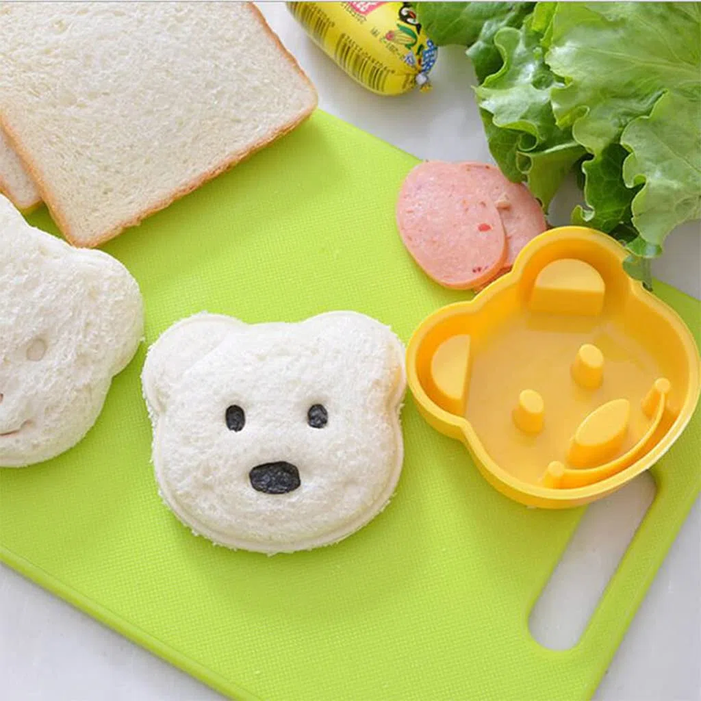 Lindo oso sándwich tostadas para hacer pan, molde para tartas, herramienta de corte para pan, tostadas, no tóxico y sin sabor, fácil de limpiar