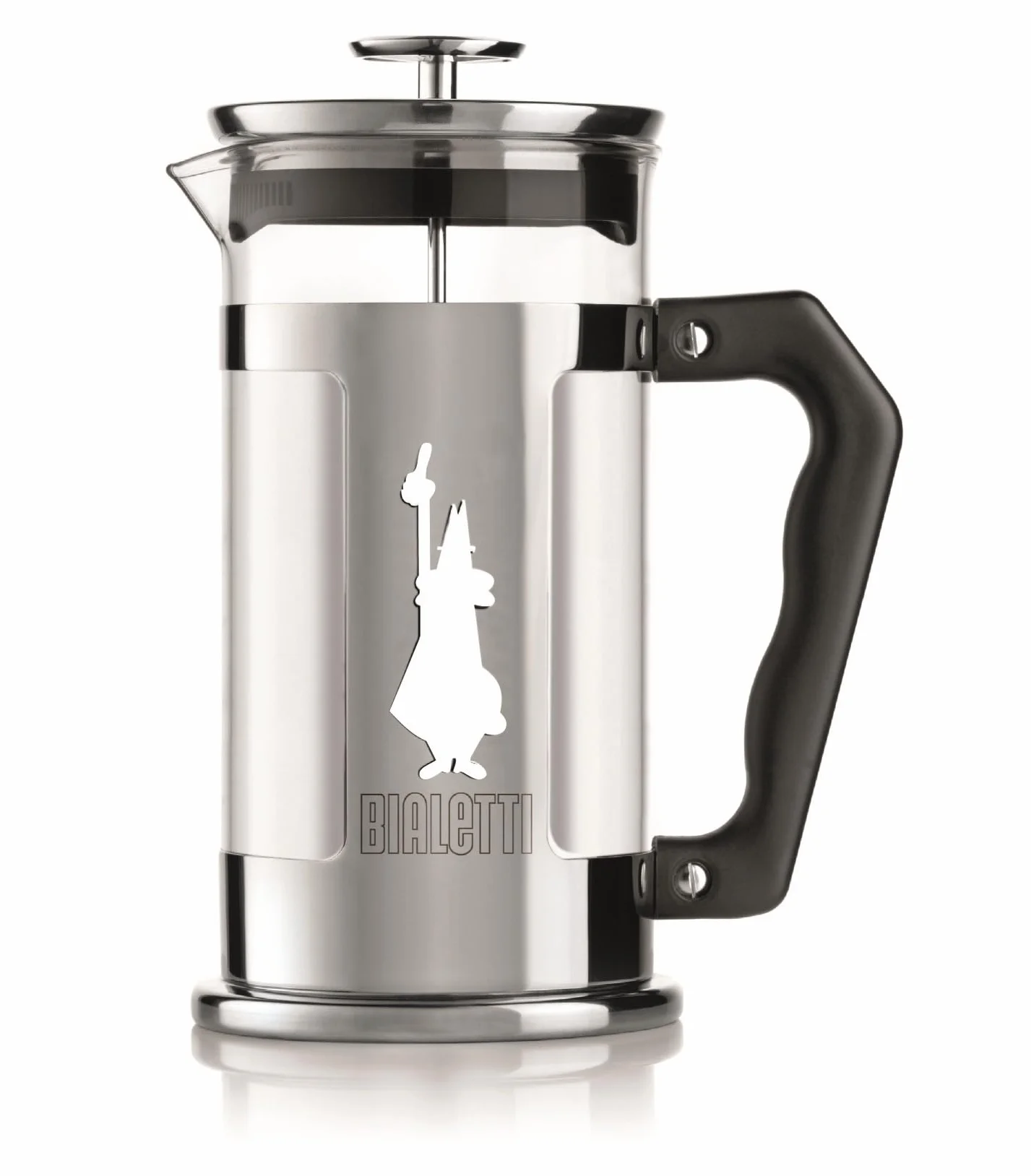 Bialetti Prensa de café Preziosa, filtro de prensa francesa para café o té, cuerpo de acero inoxidable y recipiente de vidrio borosilicato, apto para lavavajillas, 350 ml, para 3 tazas