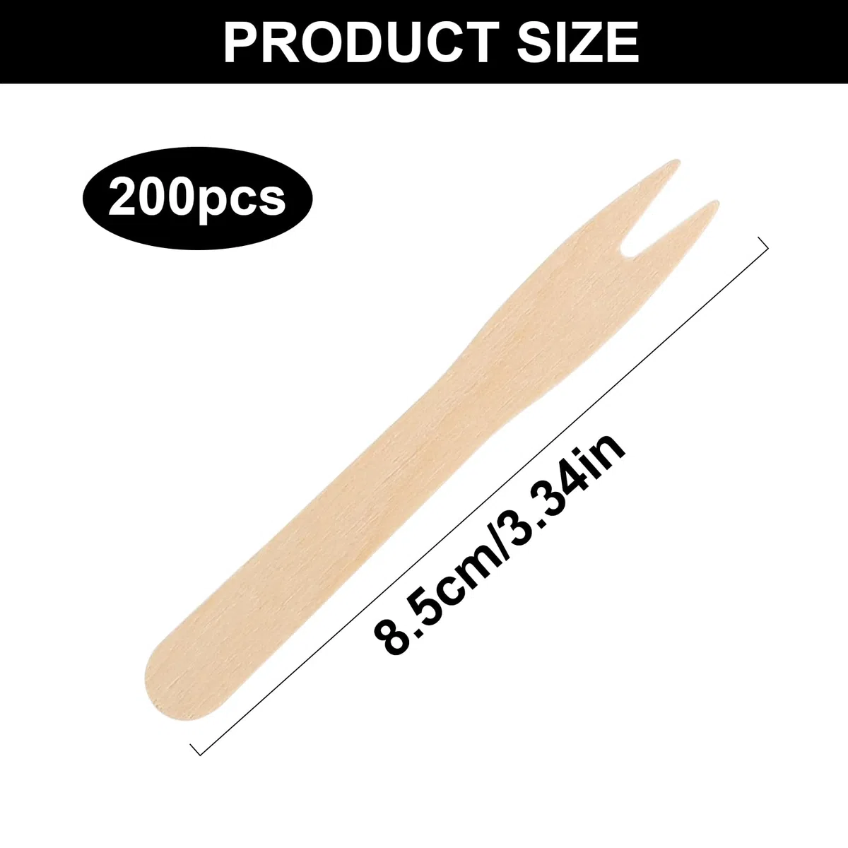 200 Piezas Tenedores de Patatas Fritas, 85mm Tenedores de Madera, Tenedores de Patatas Fritas de Madera Tenedores Pequeños Cubiertos de Madera para Fiestas Camping Pícnic Restaurantes