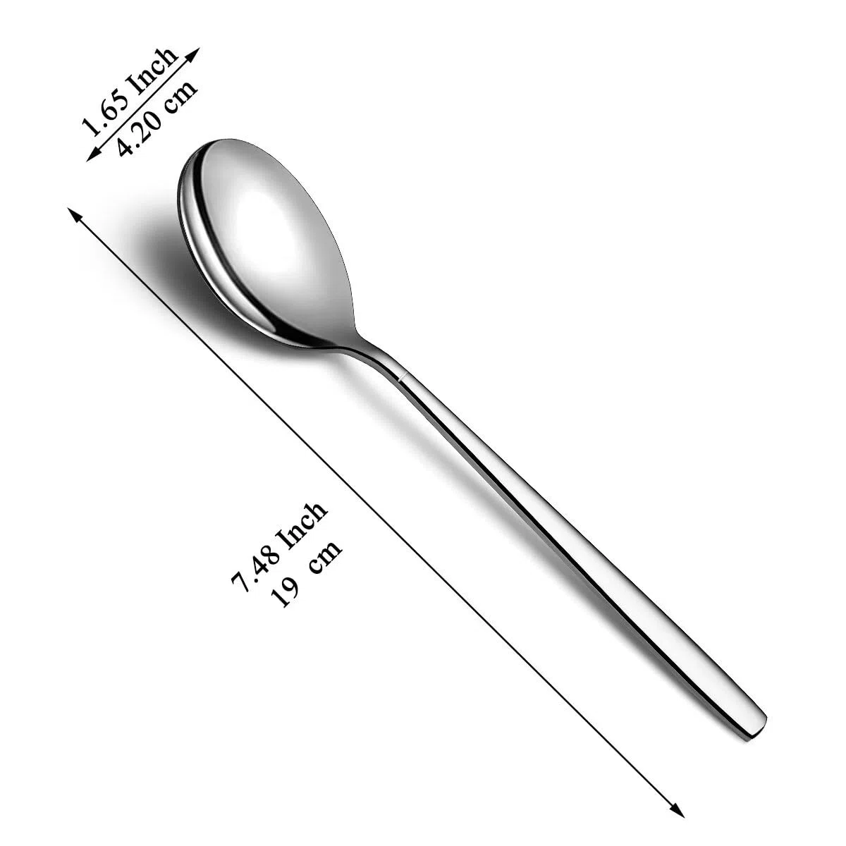 Berglander cucharas de sopa 12 piezas, Mesa moderna de acero inoxidable Cuchara, cuchara de cena, ideal para el hogar, restaurante, hotel, boda y fiesta, apto para lavavajillas