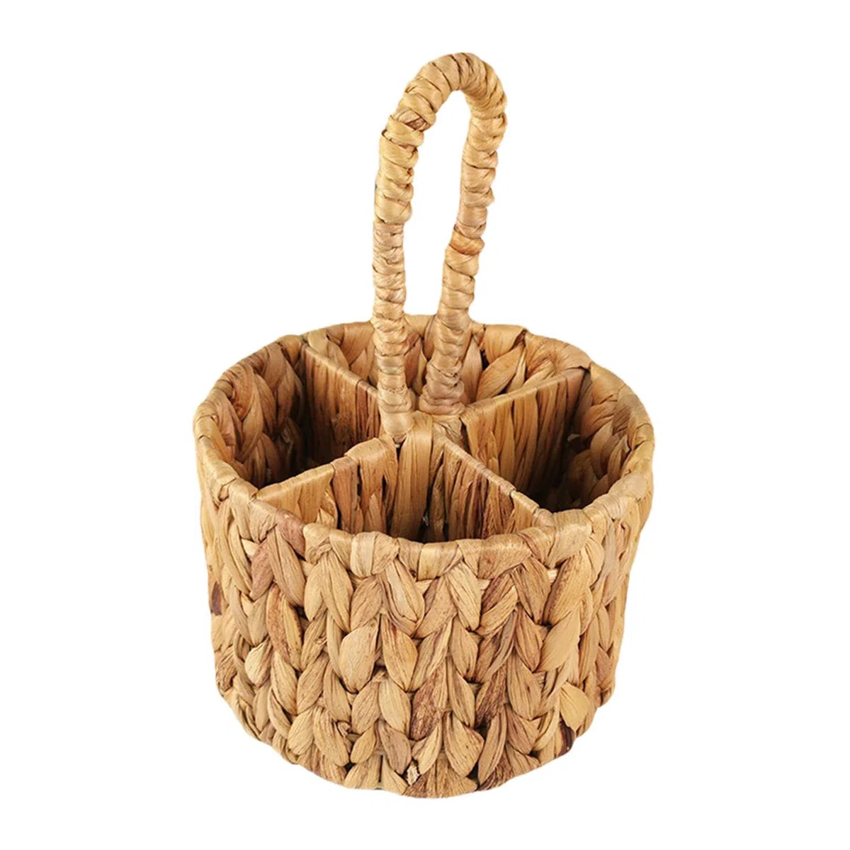 Organizador de cubiertos de mimbre, soporte para utensilios dividido, organizador de utensilios de cocina para fiestas
