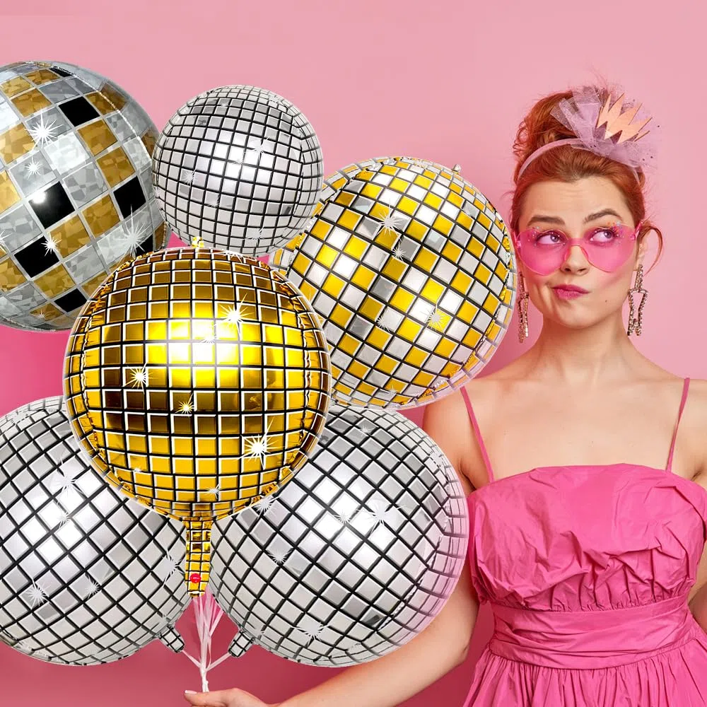 Globos para Fiesta Disco, 26PCS Globo Discos Explosión Estrella Guitarra Saxofón Globo de Aluminio con Motivos Musicales Variados, Tema Retro de los años 80 y 90 hip hop Fiebre Disco Globos