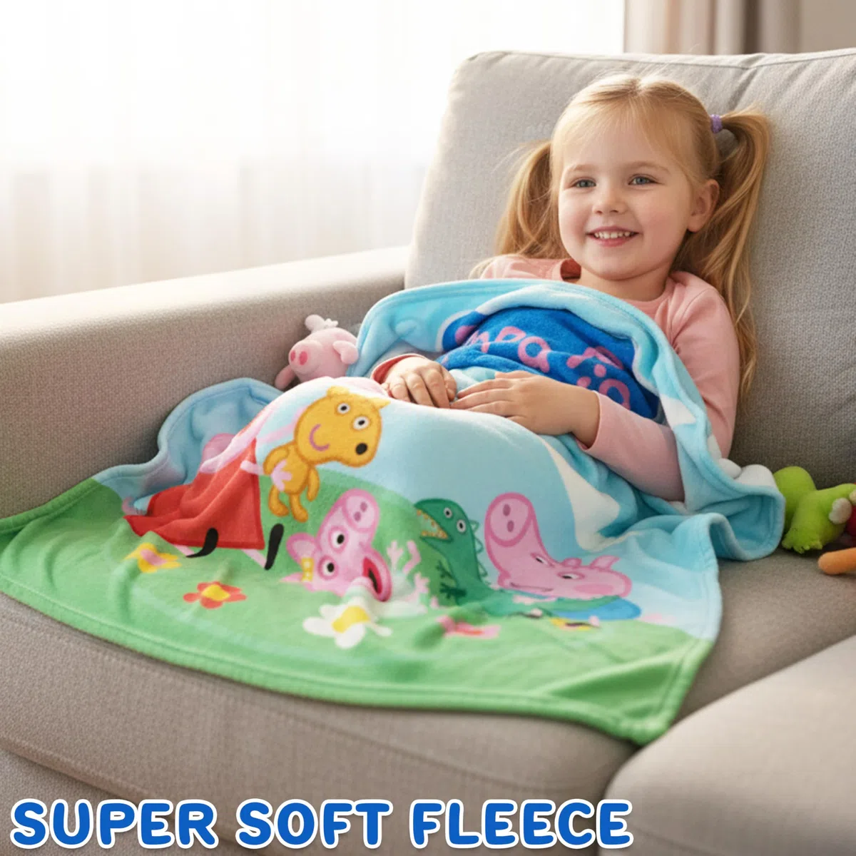 Get Trend Peppa Pig Manta Infantil para Cama Sofá Viaje, Decoracion Dormitorio, Mantas Suaves y Divertidas, Regalos Originales, 130x150cm (Multi Peppa Pig)