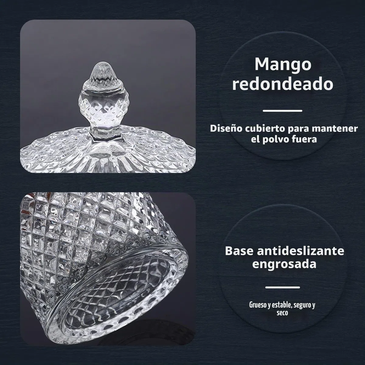 2 Piezas Tarros de Cristal para Dulces con Tapa, Recipiente de Almacenamiento para Caramelos, 300ml Tarros Decorativos Transparente para Caramelos, Galletas, Decoración del Hogar