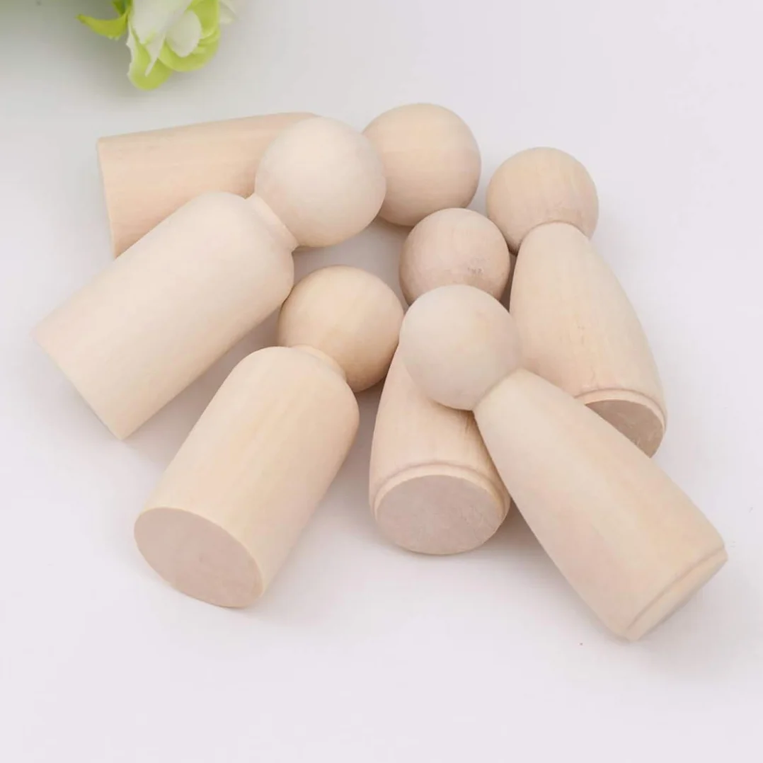 LUUFAN 20 muñecas de madera sin terminar de 65 mm, para mujer, macho, cuerpos lisos, muñecas de ángel para manualidades, bodas, fiestas (paquete de 20)