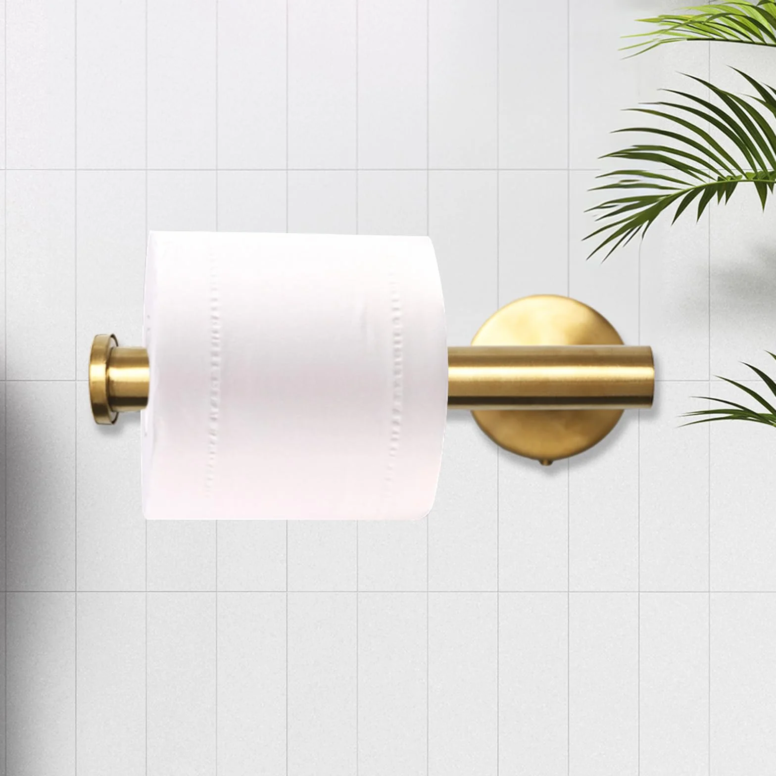 Toallero de Baño, Accesorios baño,Que Incluye 1 toallero, 1 portarrollos y 3 Ganchos. El Conjunto Completo Ofrece soluciones prácticas para el baño (Oro)