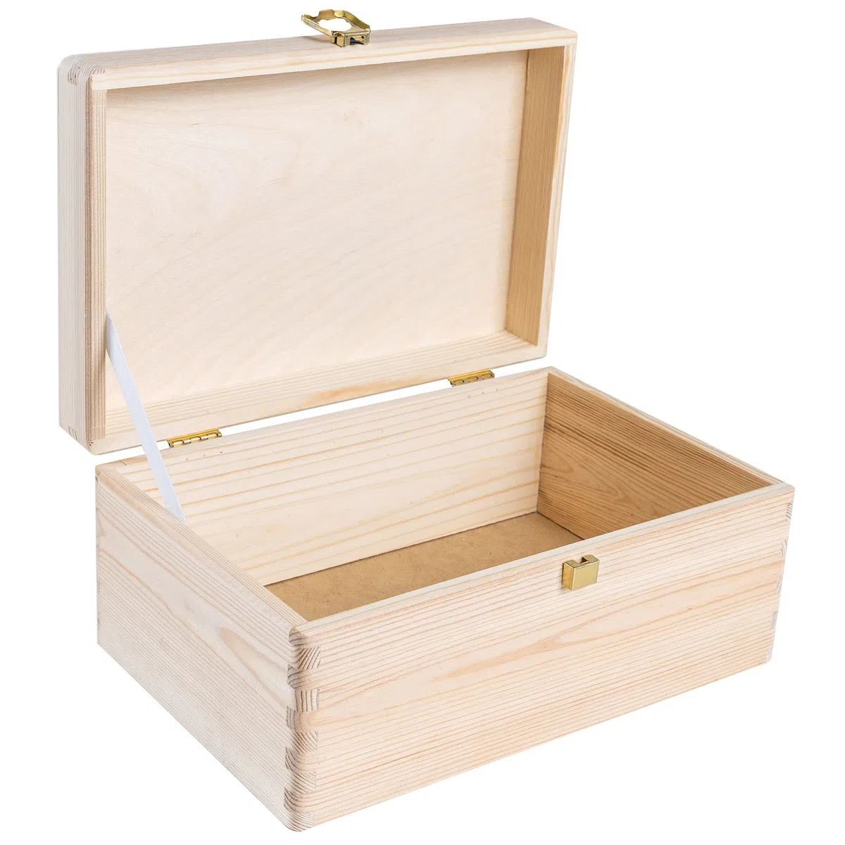 Creative DECO Grande Caja Madera Decorativa Almacenaje con Tapa y Cierre | 30 x 20 x 14 cm (+/-1cm) | Cofre Decoración Decoupage Pascua | Objetos de Valor, Juguetes, Documentos | EN BRUTO SIN LIJAR