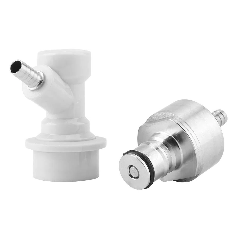DEWIN Tapa de Carbonatación con Juego de Bloqueo de Bola Líquida, Accesorios de Carbonatador de Acero Inoxidable Desconecte 1/4" Barb Caliente para Agua de Soda Casera, Cerveza de Carbonato