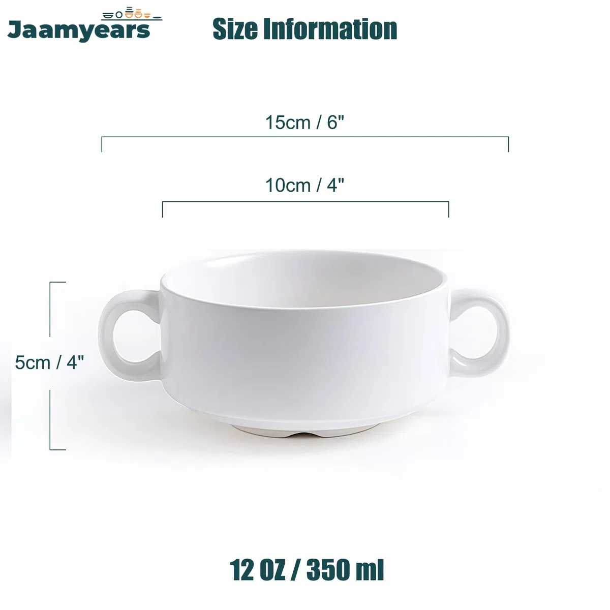 Taza de sopa con asas, cuenco pequeño de sopa de cebolla de 350 ml, apto para horno, para desayuno, leche, postres, avena