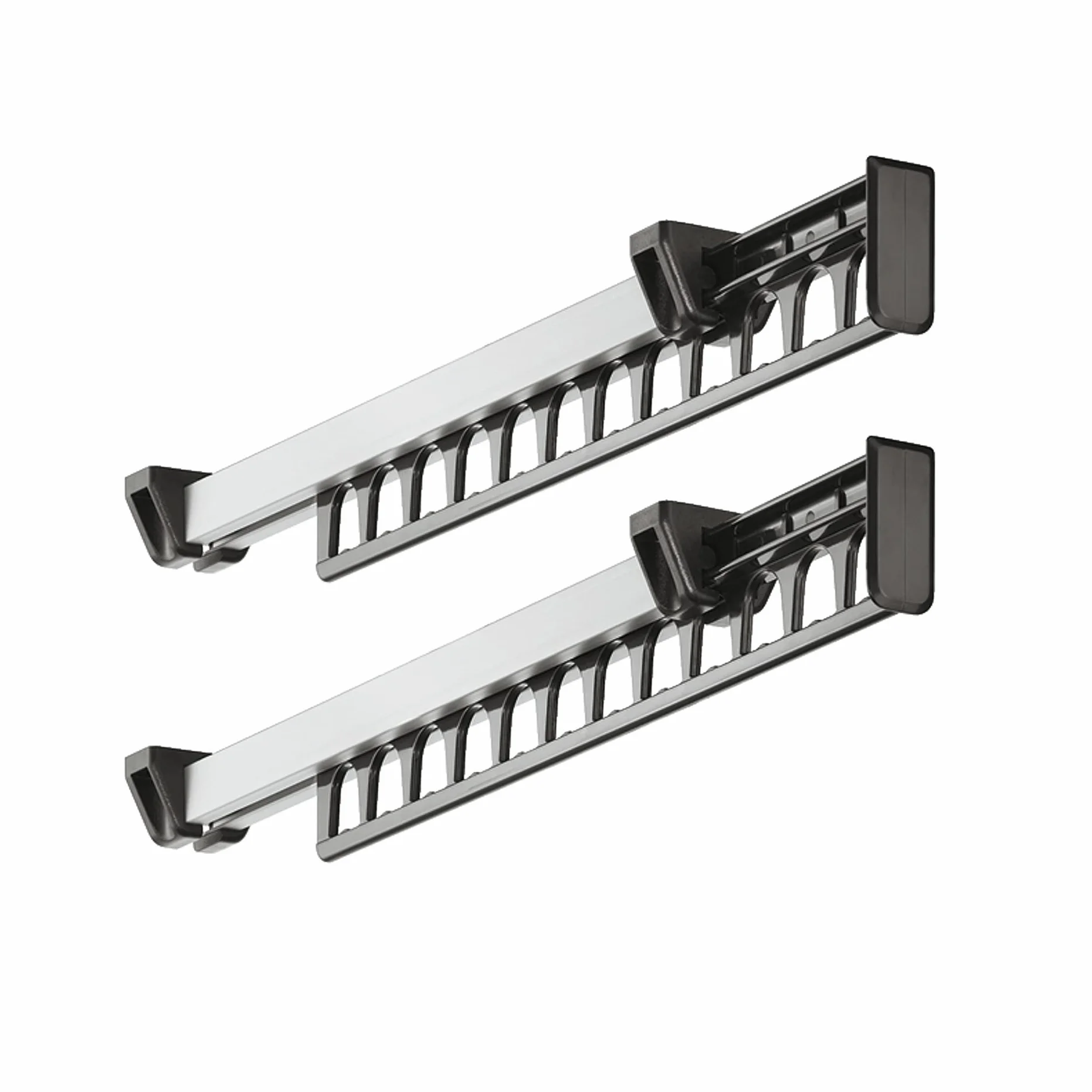 Perchero para Armario, Armario, Armario, extraíble y Deslizante, para Perchero, para 12 Perchas, Longitud 312 mm, Juego de 2