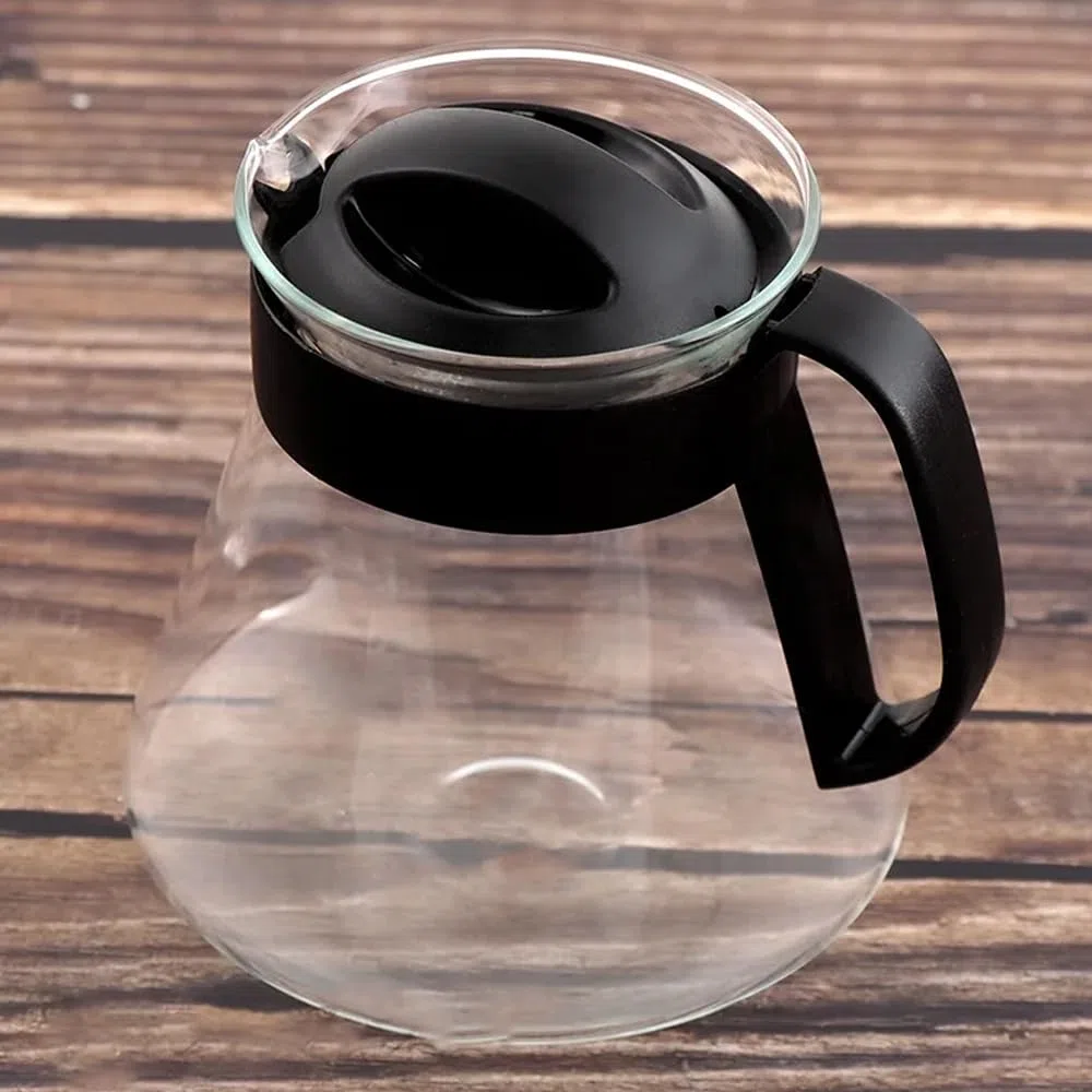 MGE - Jarra de Cristal Pequeña Apta para Microondas - Tetera Térmica - Con Tapa para Leche Melita - Vidrio - para Café, Leche y Té - 600 mL