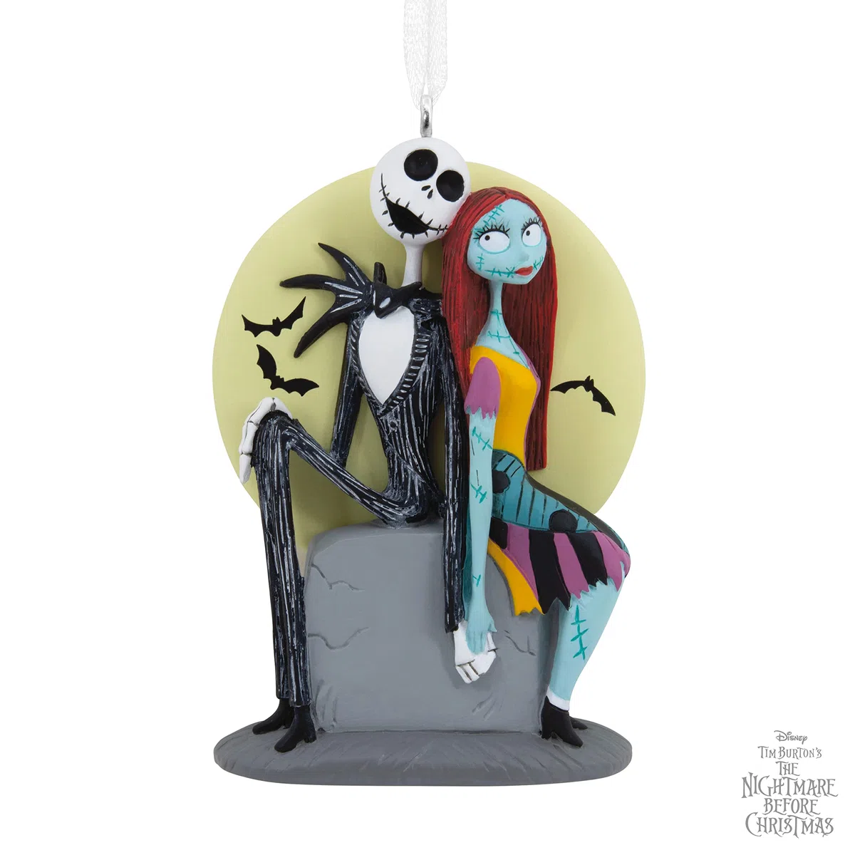 Hallmark Disney Tim Burton's The Nightmare Before Christmas Jack and Sally on Tombstone Christmas Ornament (0003HCM0845)