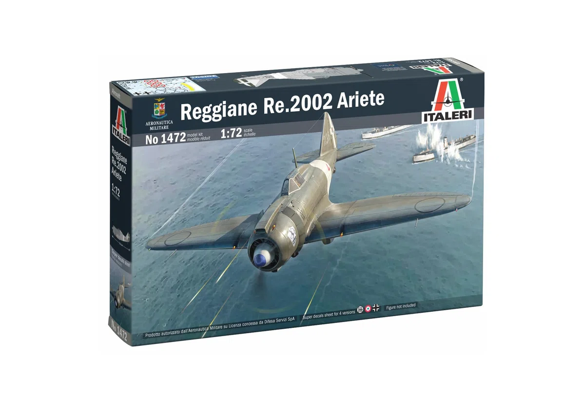 Italeri 1472 1:72 Reggiane Re.2002 Ariete - modelismo, modelismo, modelismo de pie, Manualidades, Hobby, Pegar, Kit de plastico, detallado, Kit Tanque, Militar, Multicolor