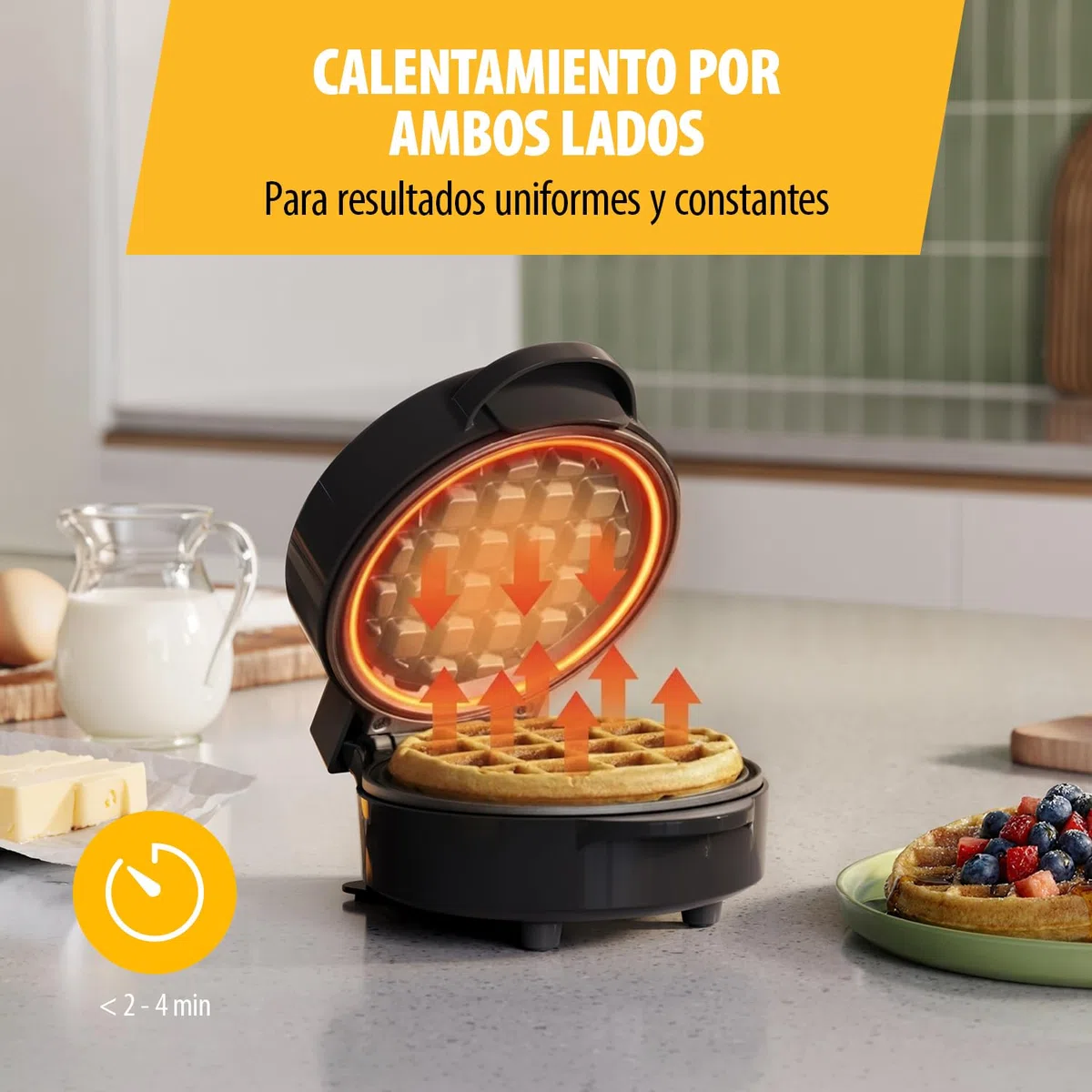 Tristar Mini Gofrera, Gofre Redondo, 550 W, Revestimiento Antiadherente, Diseño Compacto, Fácil Limpieza, WF-2109
