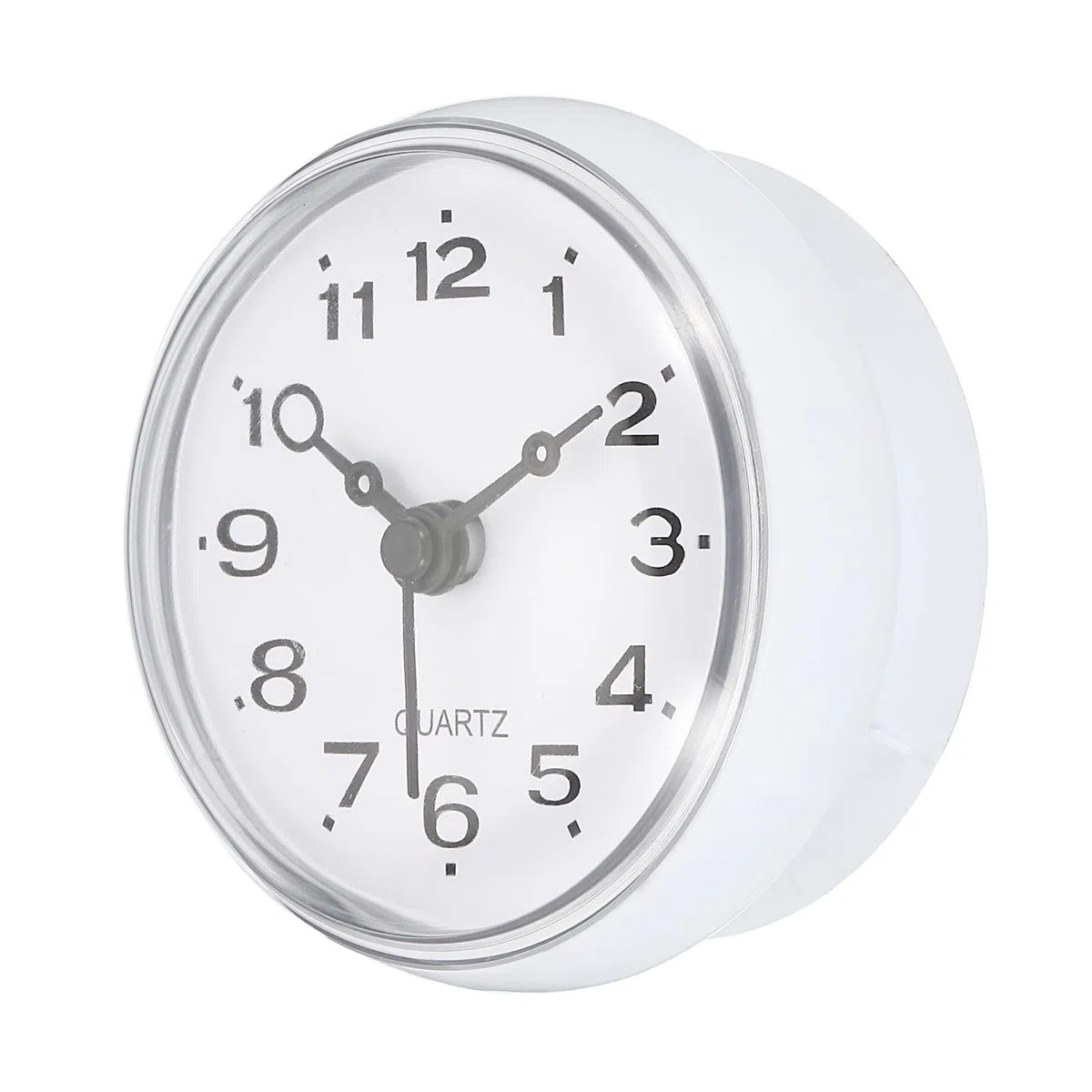 PATIKIL Impermeable Baño Reloj, Mini Redondo Pared Relojes con Ventosa Copa para Ducha Cocina Hogar Decoración, Blanco