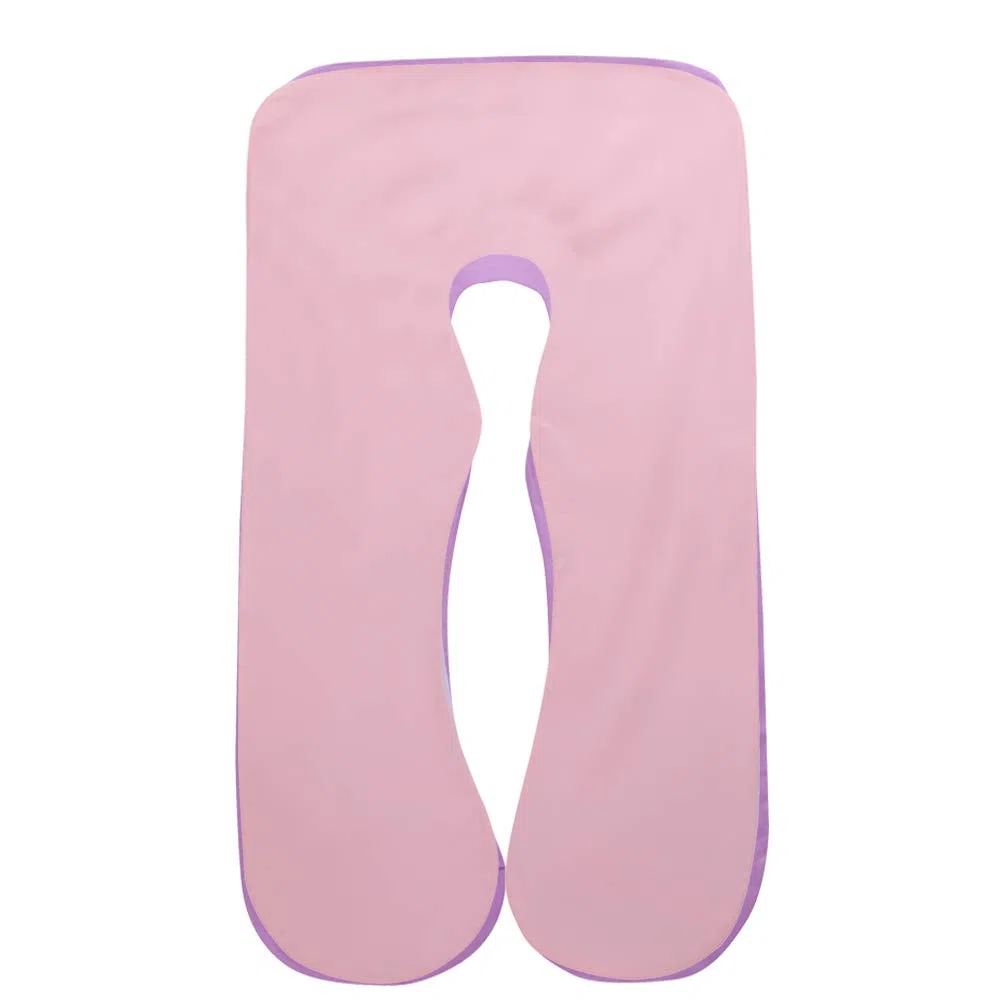 SHANNA Funda de Almohada del Cuerpo del Embarazo, Funda de Almohada de Maternidad de algodón en Forma de U 80 * 155 cm (Púrpura + Rosa)