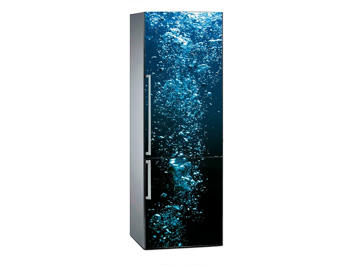 Vinilo para Frigorífico Oceano Burbujas 185 x 60 cm | Adhesivo Resistente y de Fácil Aplicación | Pegatina Adhesiva Decorativa de Diseño Elegante