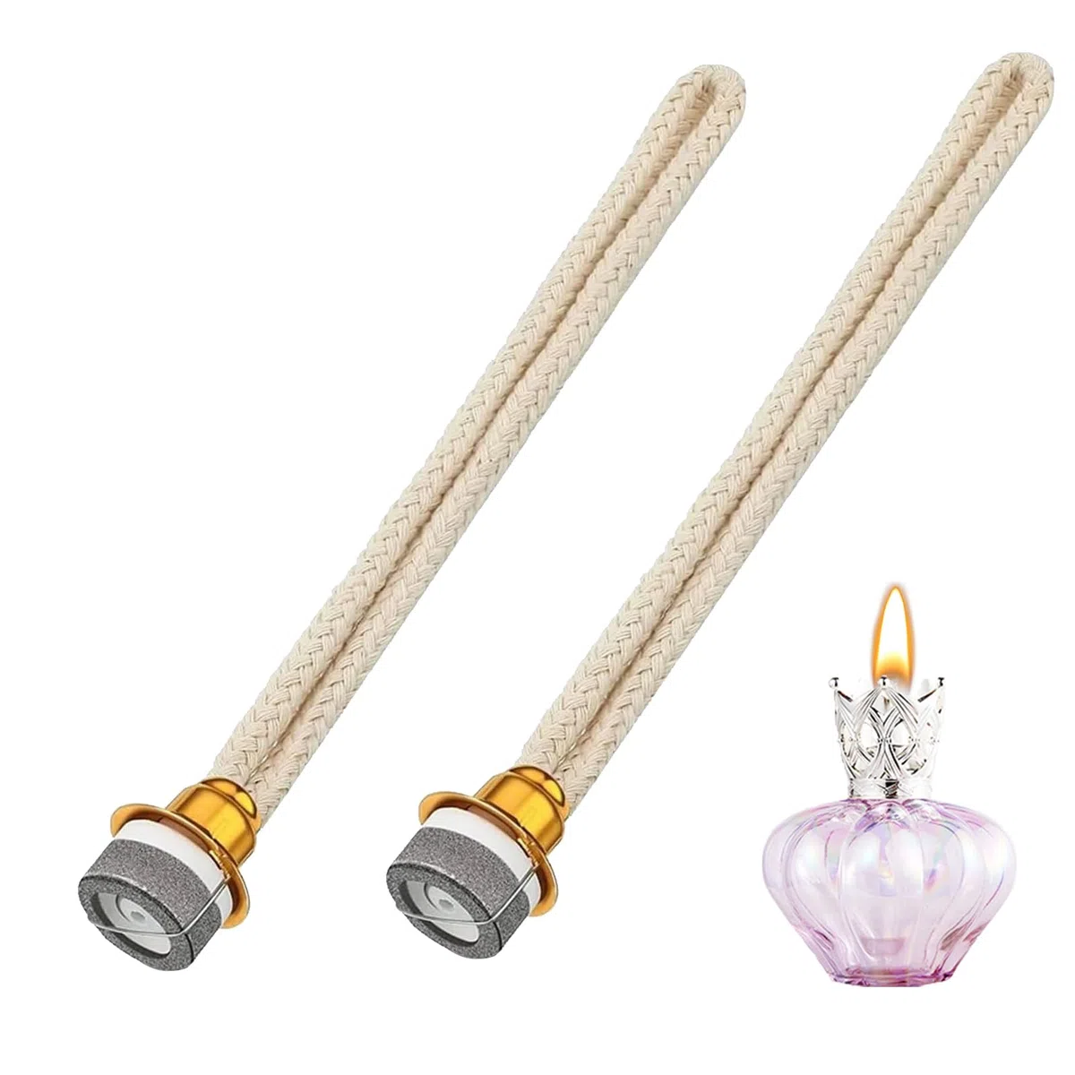 2 Piezas Mechas de Lámpara de Aceite Reemplazo Mecha de Repuesto Recambio De Mecha Mecha de Lámpara de Quemador Lámpara de Aceite Fragancia de Repuesto para Difusor Aromaterapia (13MM Gold)