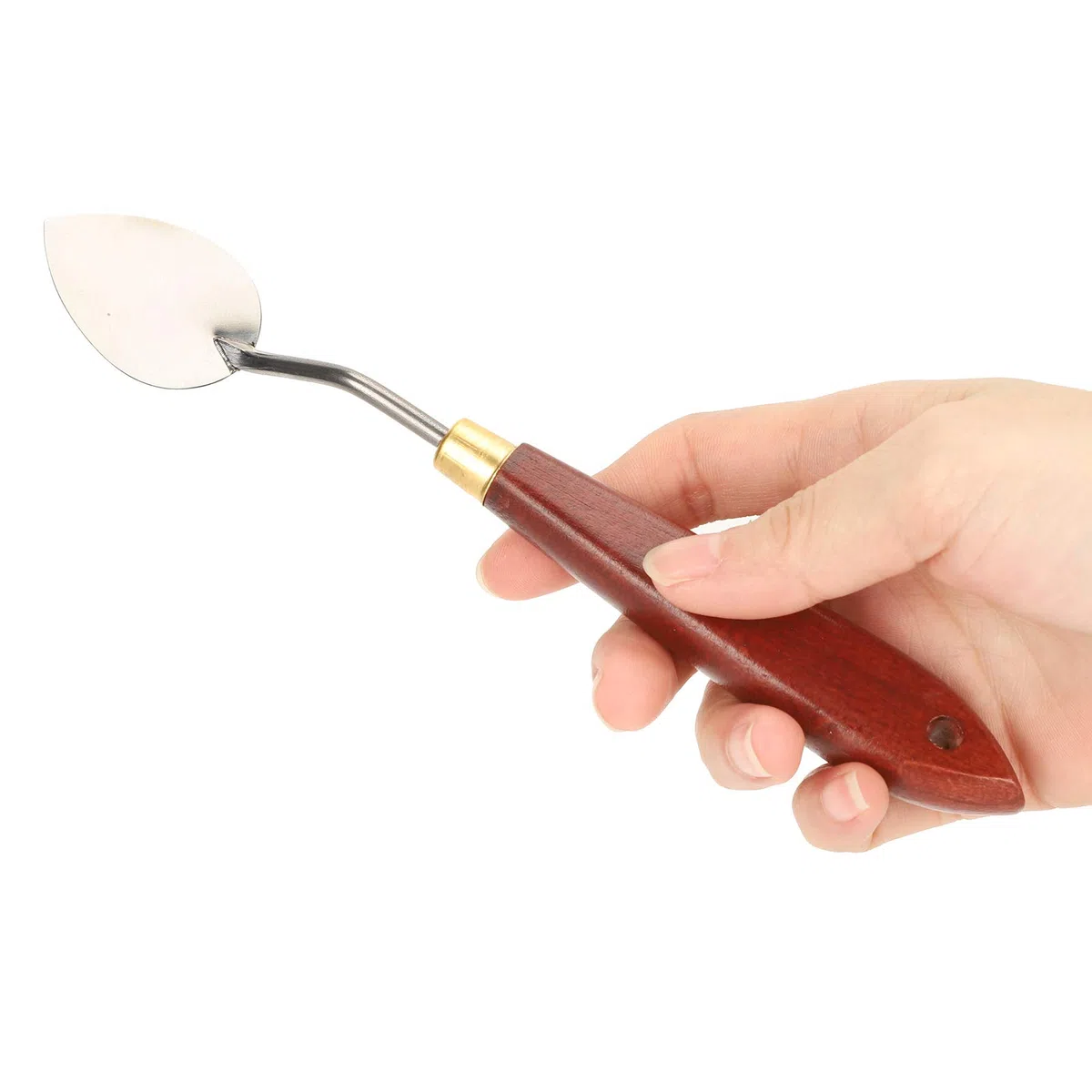 Juego de cuchillos de pintura de 7 piezas, juegos de cuchillos de paletas de acero inoxidable para pintar, raspador de mezcla de pintura Accesorios de pintura al óleo con mango de madera