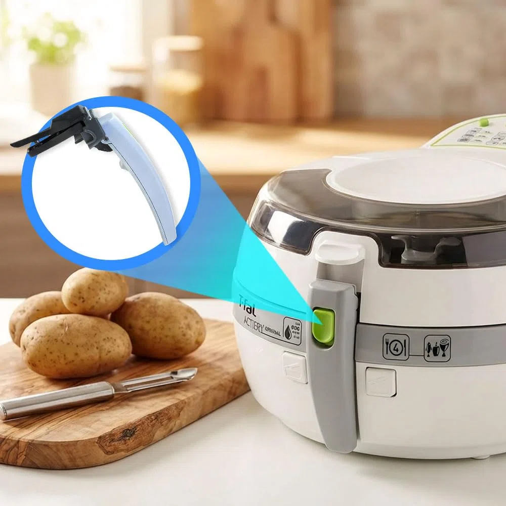 TEFAL Repuesto Mango para Freidora de Aire SS‑994820 Compatible con Tefal Actifry FZ701020 | Recambio Original, Color Gris