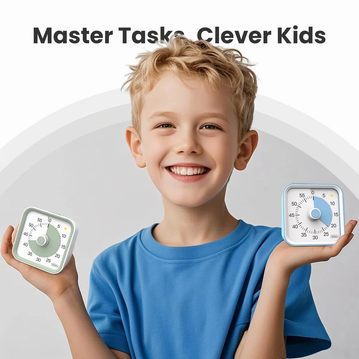 Temporizador Visual con función de Pausa para niños y Adultos, Cuenta Regresiva de 60 Minutos Temporizador de productividad, gestión del Tiempo para Estudios, Clases, Cocina (Blanco)